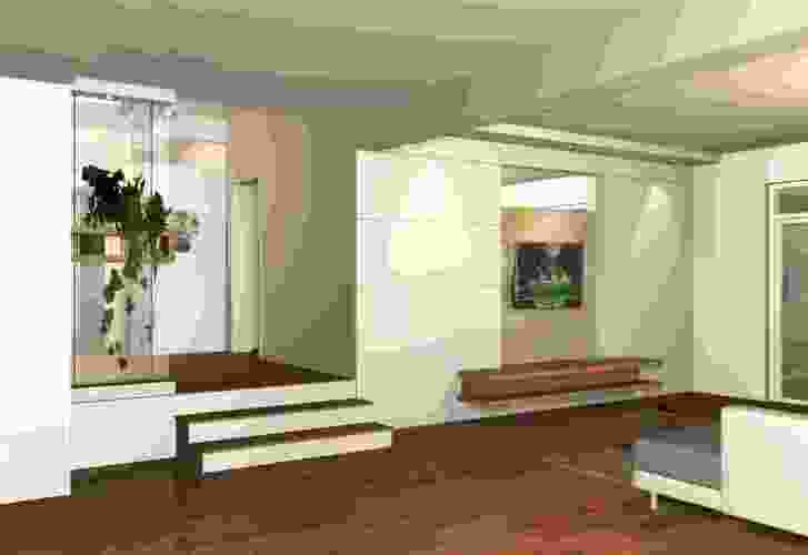 有台阶客厅装修效果图 4款三步台阶错层客厅室内装修设计案例图